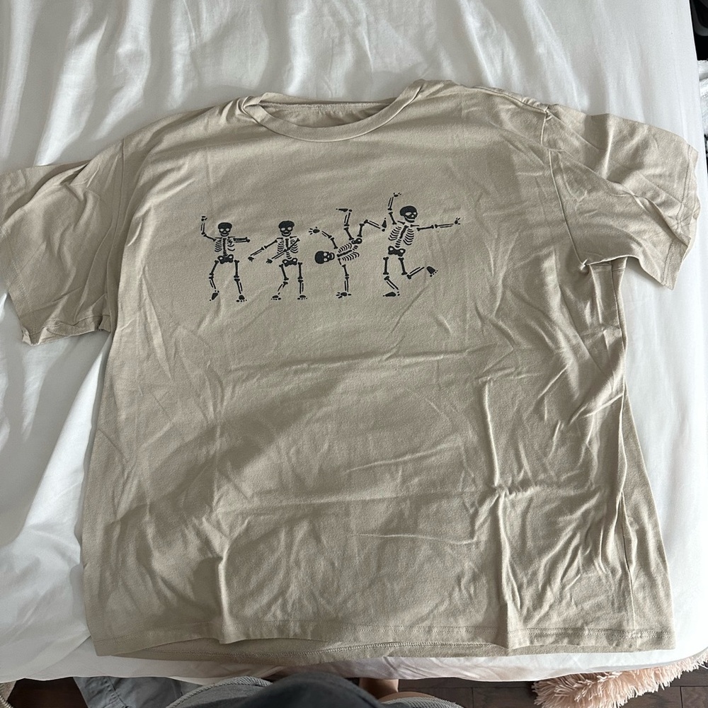 Skeleton Graphic Tan T-Shirt